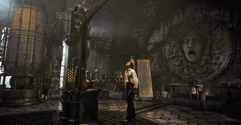 Victor beholds the Creature in his lab